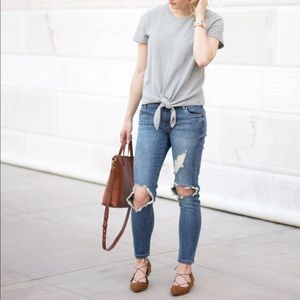 Madewell texture & thread tie front top
